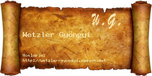 Wetzler Gyöngyi névjegykártya